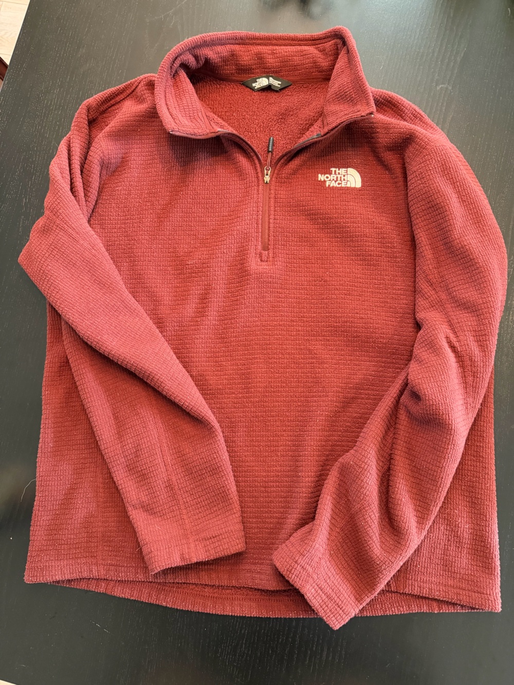 The North Face Men’s Waffle Zip-Up Sweater - Brick/Maroon
